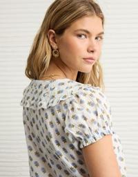 AE x The Summer I Turned Pretty Collared Puff Sleeve Blouse