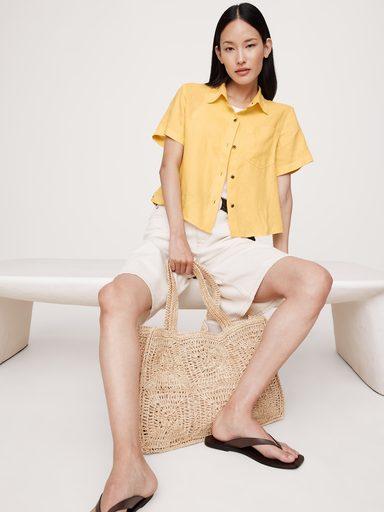Banana Republic Boxy Linen Short-Sleeve Shirt