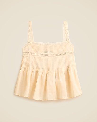 J.Crew Lace-trim tank top in ramie