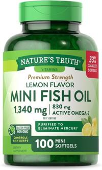 Nature’s Truth Fish Oil Omega 3 Burpless Lemon Flavor Pills
