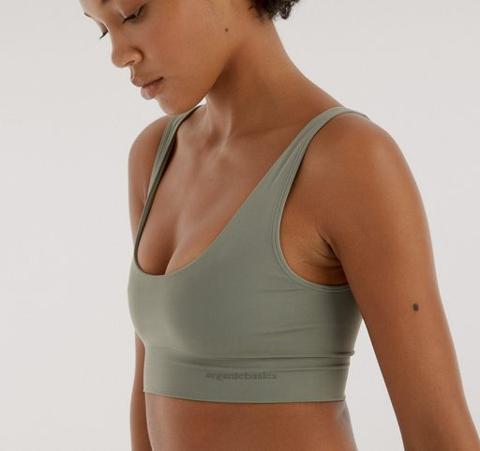 Organic Cotton Bralette Dark Olive