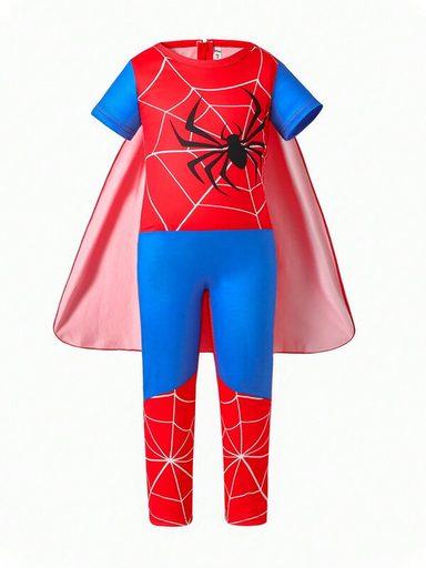 Shein Boys' Spider Superhero Costume Set