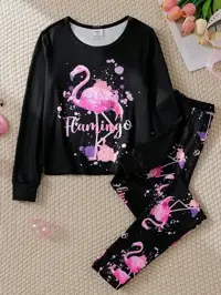 Shein Girls' Glow-in-the-Dark Pajama Set