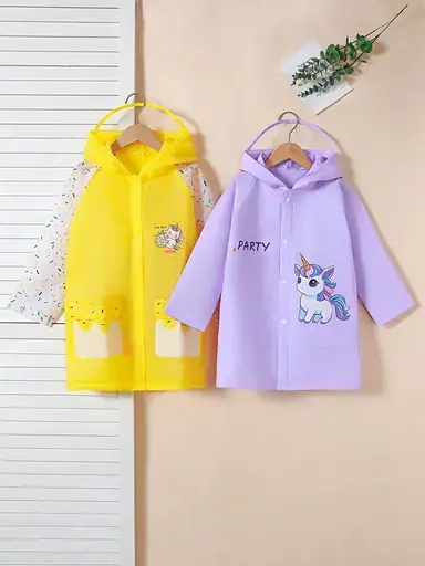 Shein Toddler Girls' Unicorn Raincoat