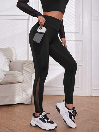 Shein Women's Contrast Pocket Fitness Leggings