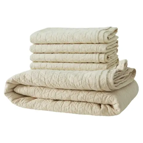 Avocado Herringbone 3-Piece Organic Cotton Coverlet Set