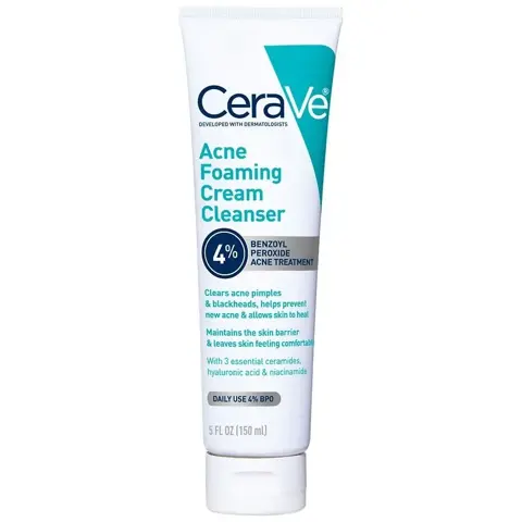 CeraVe Acne Foaming Cream Cleanser (4% Benzoyl Peroxide)