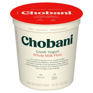 Chobani Greek Yogurt Whole Milk Plain