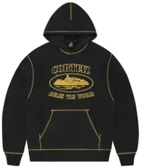Corteiz Alcatraz Contrast Hoodie Black Yellow
