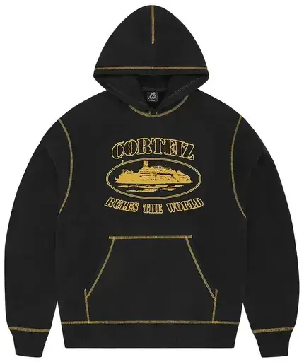 Corteiz Alcatraz Contrast Hoodie Black Yellow