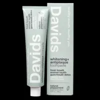 Davids Premium Whitening + Antiplaque Toothpaste Natural Peppermint