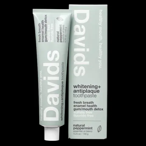 Davids Premium Whitening + Antiplaque Toothpaste Natural Peppermint