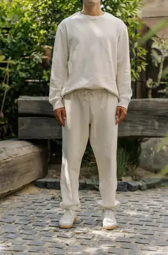 HARVEST & MILL Men's Organic Heavyweight Fleece Sweatpants Natural