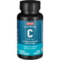 H-E-B Vitamins C 500 mg with Rose Hips, 100 Tablets