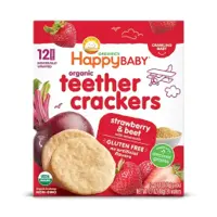 Happy Baby Organic teether crackers Strawberry & Beet box