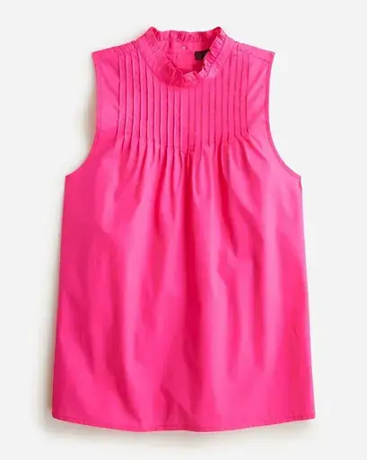 J.CREW Pintuck top in premium-weight cotton poplin