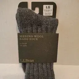 L.L.Bean Adults' Merino Wool Ragg Socks 10 inch Two-Pack Charcoal