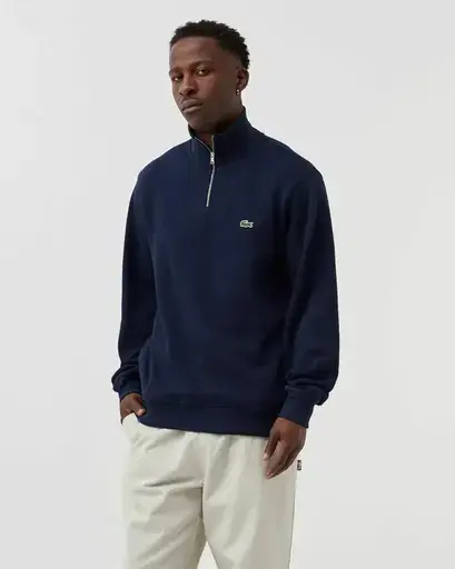 Lacoste Quarter-Zip Sweater Blue