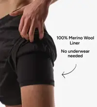 Nero Unisex Merino Liner Shorts Black