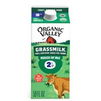 Organic Valley Grassmilk 100% Certified Grass-Fed Reduced Fat Milk carton