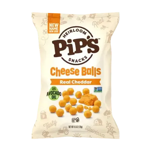 Pips Snacks Cheese Balls Real Cheddar