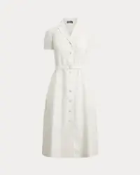 Polo Ralph Lauren Belted Silk-Blend A-Line Dress