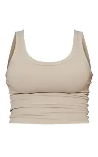 PrettyLittleThing Pale Khaki Contour Sculpt Scoop Vest