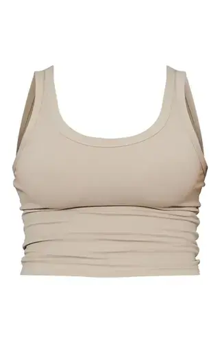 PrettyLittleThing Pale Khaki Contour Sculpt Scoop Vest