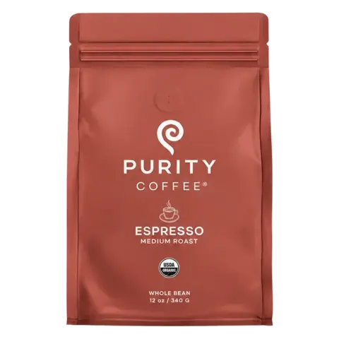Purity Coffee Espresso Medium Roast, Whole Bean