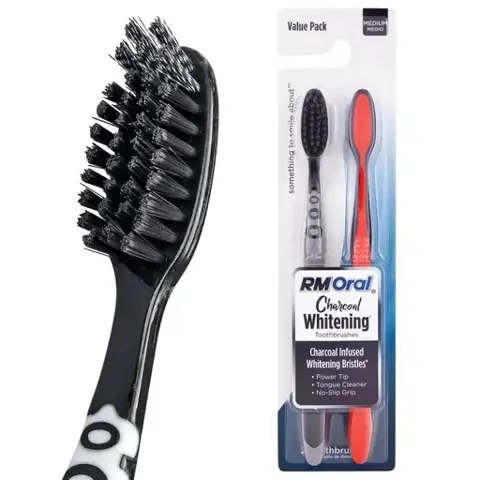 RM Oral Plant-Based Charcoal Bristles 2 Toothbrushes