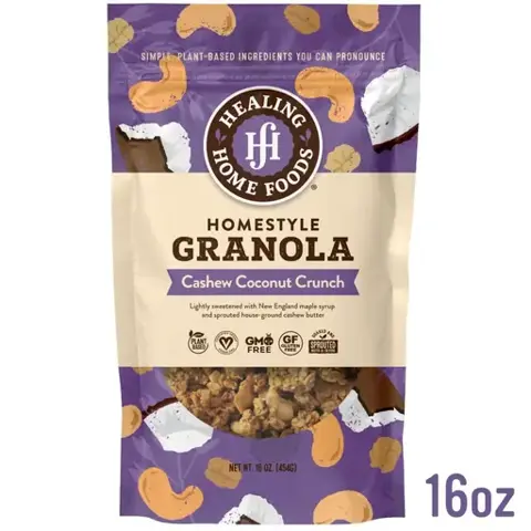 Reduced sugar granola cashew coconut crunch