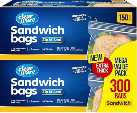 Zipper Seal Reusable Sandwich Bags