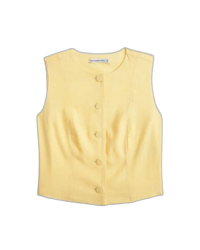 Madewell Cropped Linen-Blend Button-Through Vest