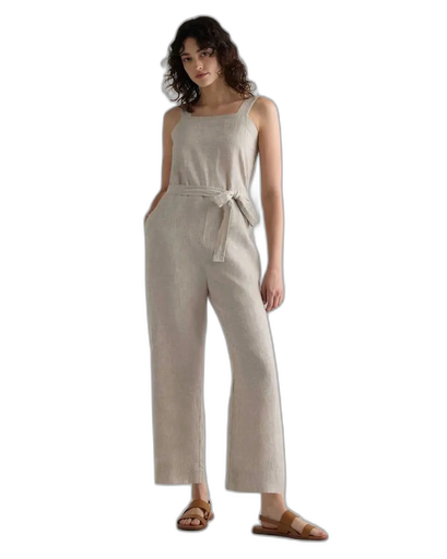 Quince 100% European Linen Square Neck Jumpsuit