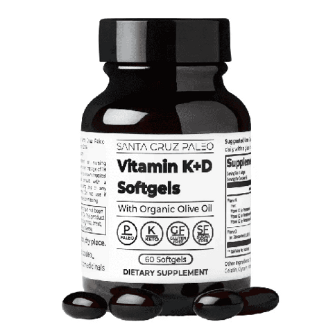 Santa Cruz Paleo Vitamin K2 + D3 Softgels with Organic Olive Oil