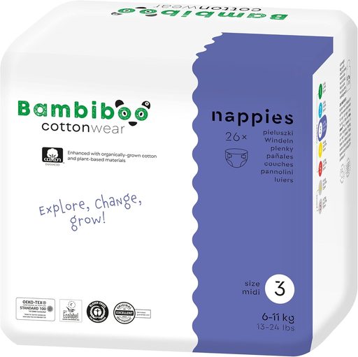 Bambooboo Cottonwear Organic Baby Nappies Newborn