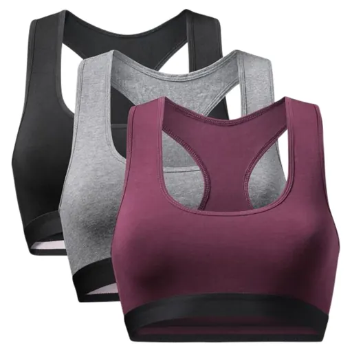 Danish Endurance Organic Cotton Bralette Black, Grey, Wine