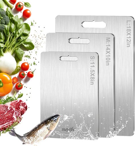 HopeLuck Titanium Cutting Board Set of 3 Pure Titanium