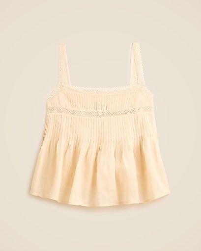 J.Crew Lace-trim tank top in ramie