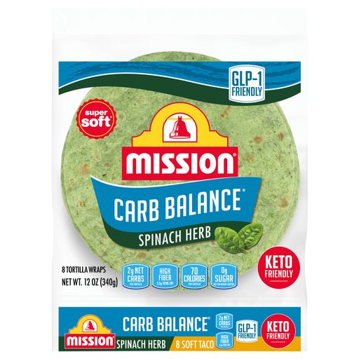 Mission Carb Balance Spinach Herb Tortilla Wraps