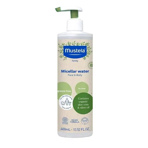 Mustela Certified Organic Micellar Baby Bath Wash Water with Olive Oil and Aloe - Fragrance Free