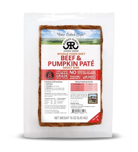 Raised Right Beef & Pumpkin Paté Adult Dog Food
