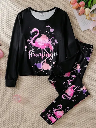 Shein Girls' Glow-in-the-Dark Pajama Set