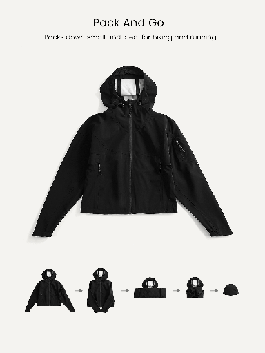 Shein Women's Casual Hooded Hiking Jacket