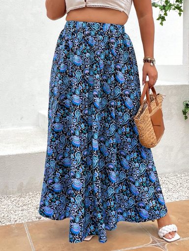 Shein Women's Paisley Print Maxi Skirt