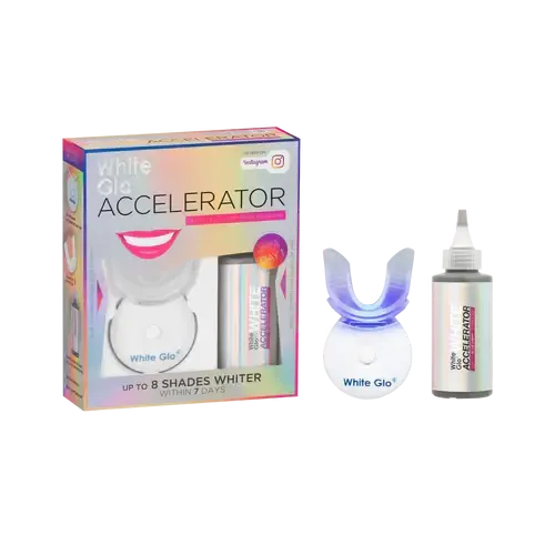 Barros Laboratories White Glo Accelerator Teeth Whitening Kit with LED Light for Sensitive Teeth and Gums