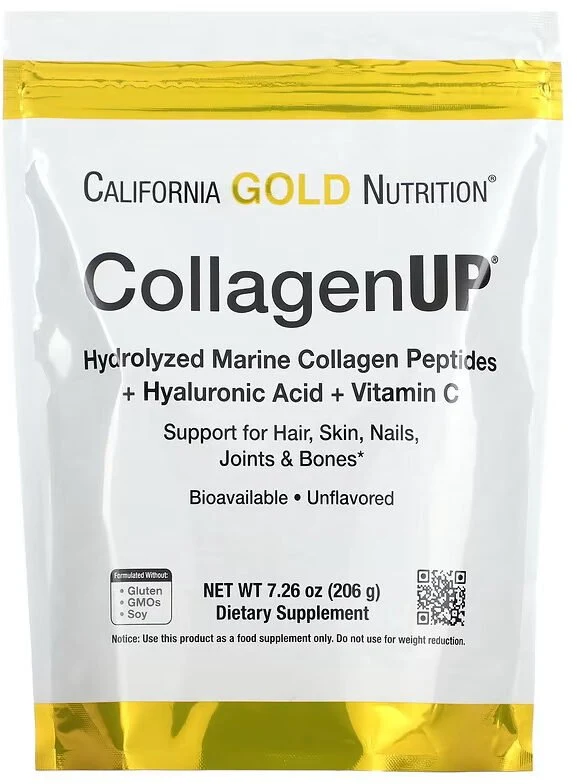California Gold Nutrition CollagenUP Hydrolyzed Marine Collagen Peptides + Hyaluronic Acid + Vitamin C Unflavored