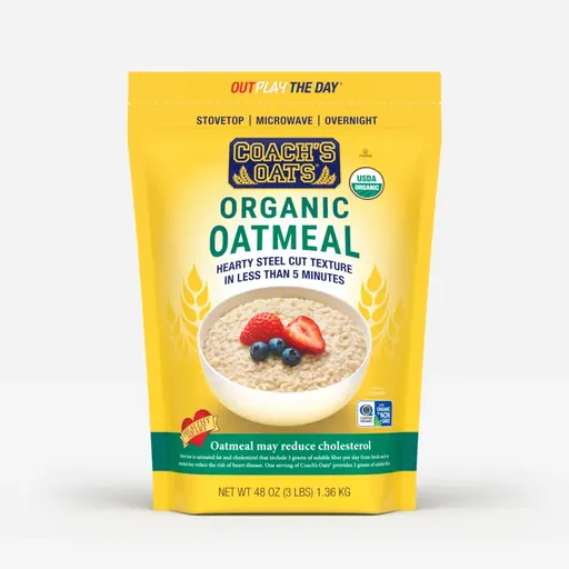 Coach's Oats Organic Oatmeal Hearty Steel Cut Texture