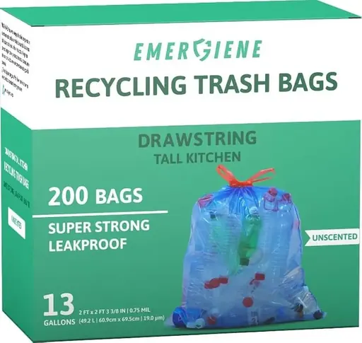 Emergiene 13 Gallon Recycling Trash Bags