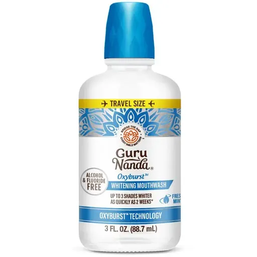 Guru Nanda Oxyburst Whitening Mouthwash Alcohol & Fluoride Free plastic bottle